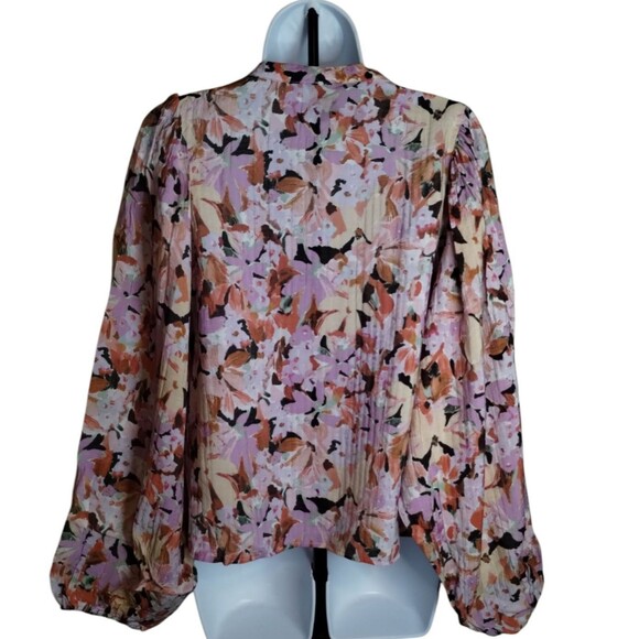 Lindex Smocked Long Sleeve in Floral Breeze womens size M/L - Picture 6 of 11